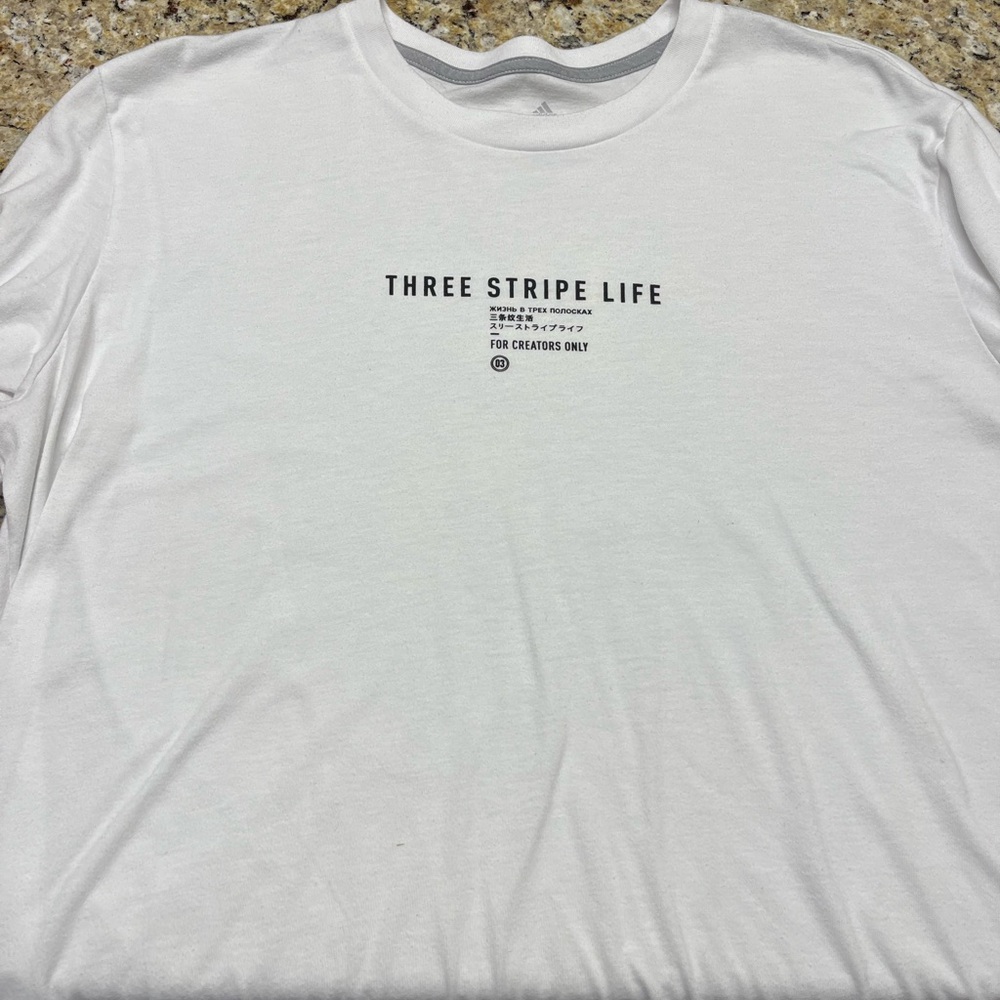 Adidas White Men's Long Sleeve T Shirt
